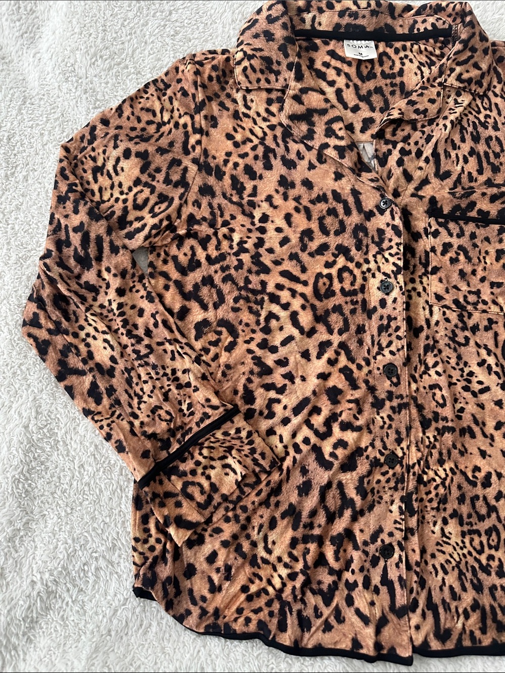 Soma Women’s Cool Nights Leopard Print Pajama Set Size M - Picture 8 of 11